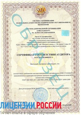 Образец сертификата соответствия аудитора №ST.RU.EXP.00005397-3 Нижняя Салда Сертификат ISO/TS 16949